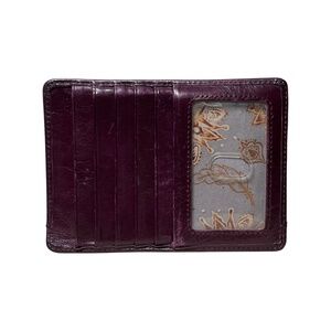 HOBO Euro Slide Credit Card Case ID Passport Holder Saddleberry Merlot Leather
